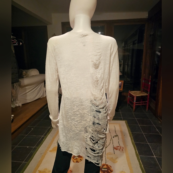 RARE ONE OF A KIND GO COUTURE LONG SLEEVE SHERIFF COUNTY SHIRT WITH DISTRESSING - Picture 5 of 10